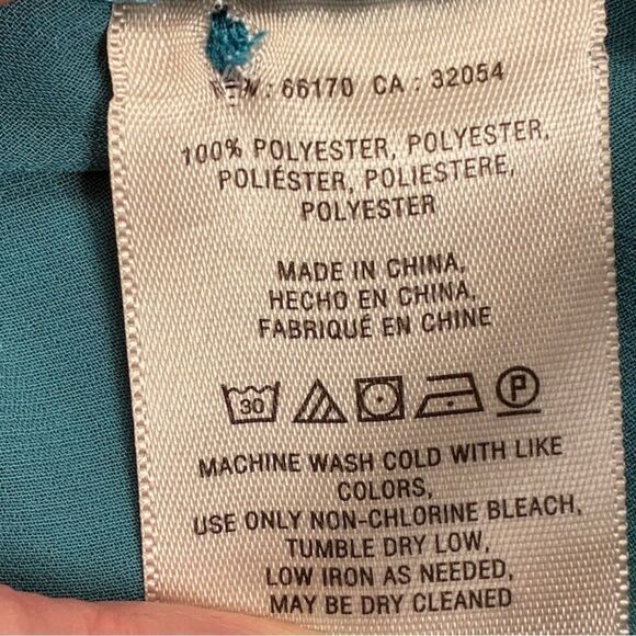 ANTHROPOLOGIE MAEVE Tavin Blouse Teal Women’s Size 10 - Picture 5 of 6